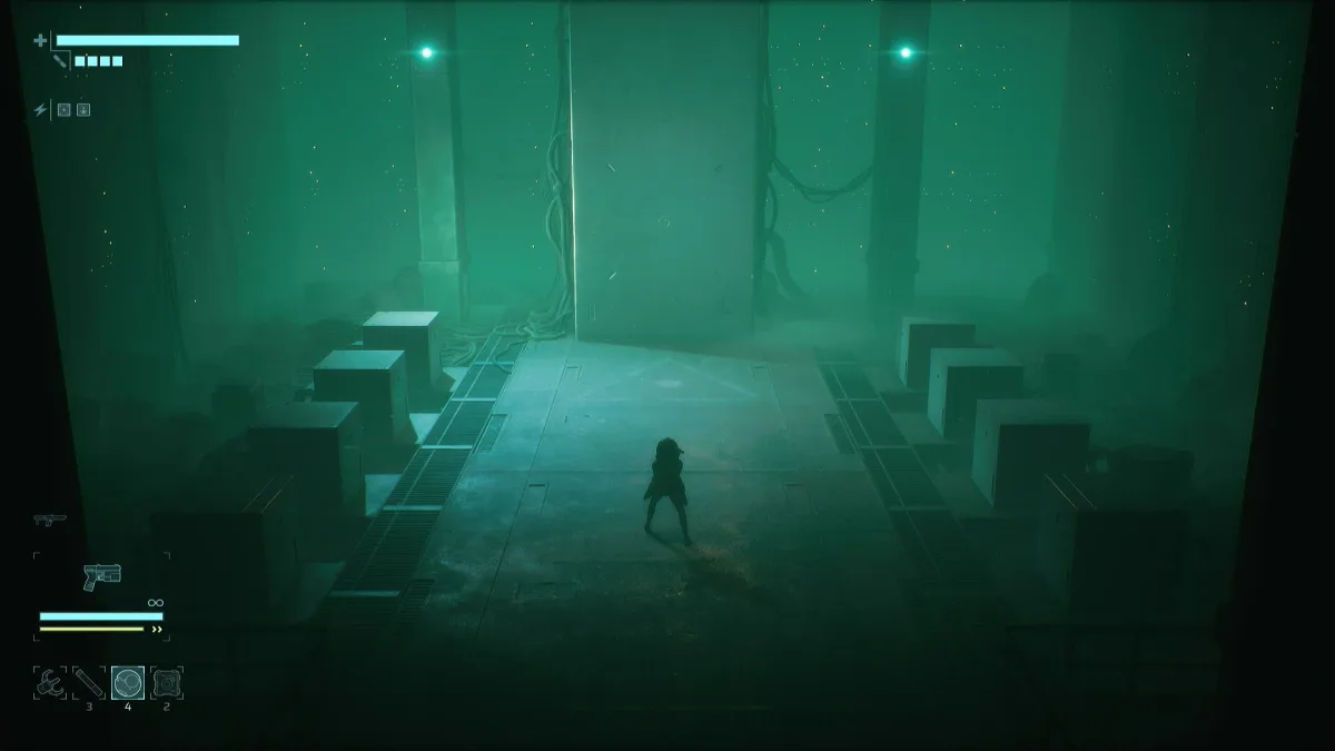 The Mainframe — where all eight Data Shards must be delivered — gameplay capture