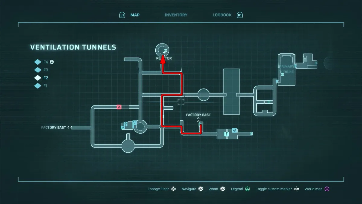The Ventilation Tunnels between Factory East and the Reactor — gameplay capture