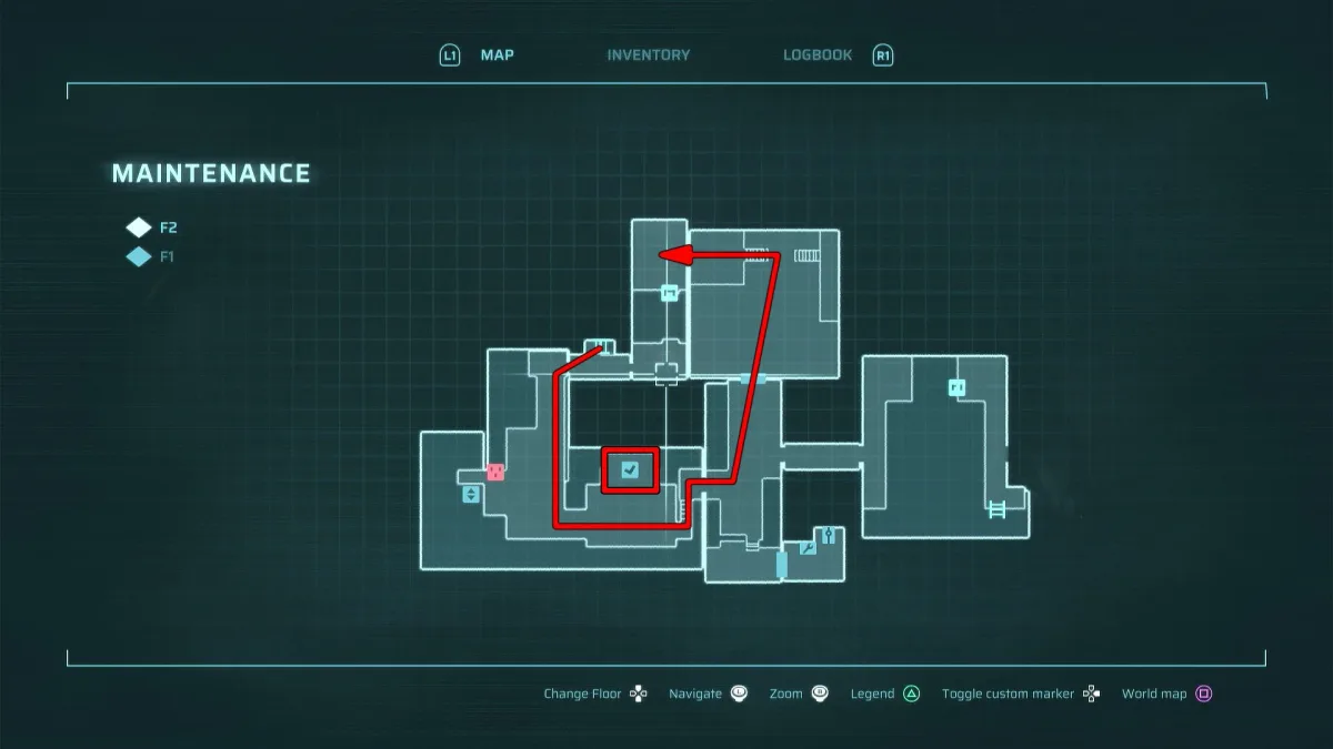 Maintenance’s service corridors hide the Explosive Charge tool — gameplay capture