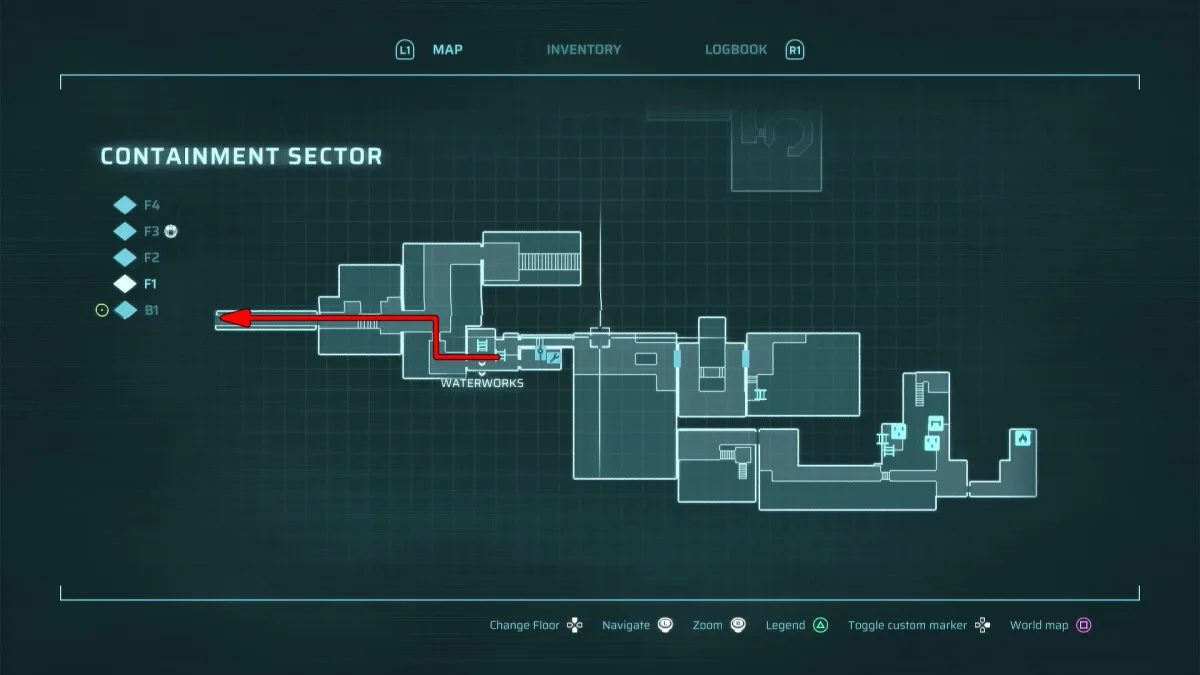 The Containment Sector map — the critical radiation zone sits in its upper reaches