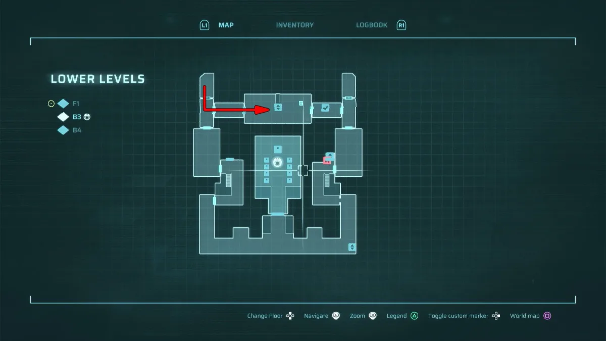 The deep service corridors of the Lower Levels — gameplay capture